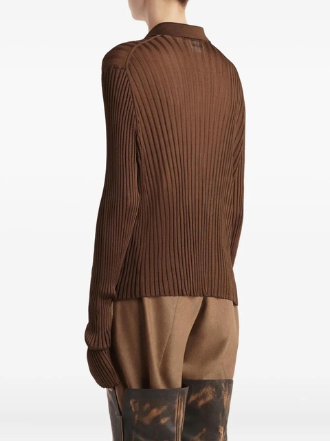 KHAITE Vin ribbed buttoned-top - Brown - zdjęcie produktu nr 2