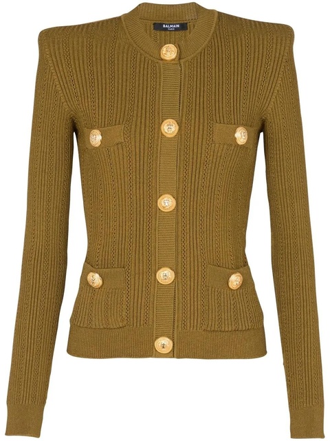 Balmain button-front knitted top - Gold - zdjęcie produktu nr 1