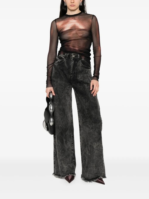 Jean Paul Gaultier mesh body-print top - Black - zdjęcie produktu nr 1