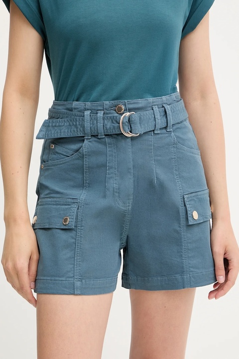 Morgan szorty damskie kolor turkusowy gładkie high waist SHITITO - zdjęcie produktu nr 1