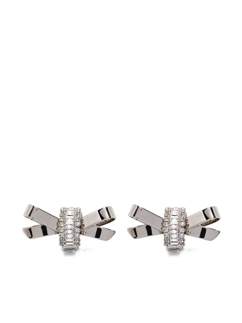 Alessandra Rich crystal-bow earrings - Silver - zdjęcie produktu nr 1
