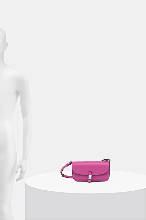 Pinko torebka skórzana kolor różowy 105349 A1ZX - zdjęcie produktu nr 2