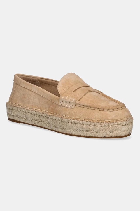 Lauren Ralph Lauren espadryle zamszowe Luize Loafer kolor beżowy 802953958007 - zdjęcie produktu nr 1