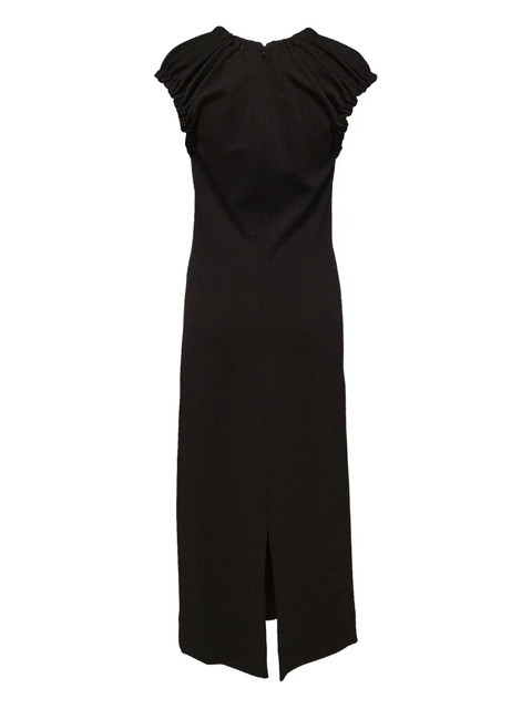 Jil Sander puff-sleeve midi dress - Black - zdjęcie produktu nr 2