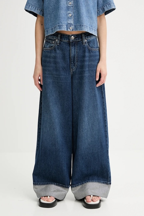 Rag & Bone jeansy bawełniane damskie kolor niebieski WDD25P1010RGDJ - zdjęcie produktu nr 1