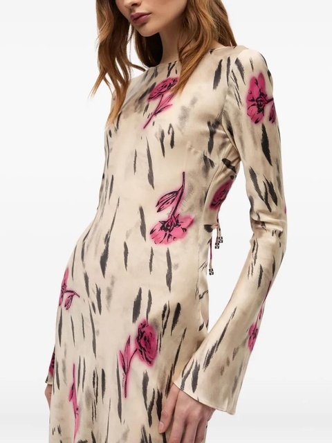 GANNI floral-print midi dress - Neutrals - zdjęcie produktu nr 2