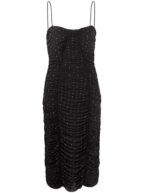 ROTATE BIRGER CHRISTENSEN crystal-embellishment ruched dress - Black - zdjęcie produktu nr 1