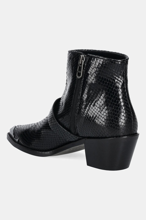 ZADIG&VOLTAIRE botki skórzane Tylow damskie kolor czarny na słupku SWCT02066 - zdjęcie produktu nr 2