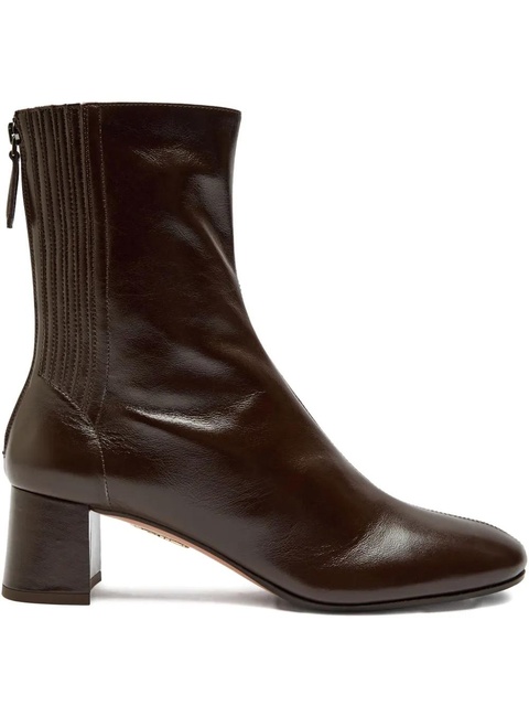 Aquazzura 50mm Saint Honore block-heel boot - Brown - zdjęcie produktu nr 1