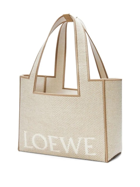 LOEWE medium herringbone-pattern tote bag - Neutrals - zdjęcie produktu nr 2