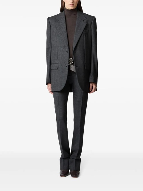 Tod's Leather-belted blazer - Grey - zdjęcie produktu nr 2