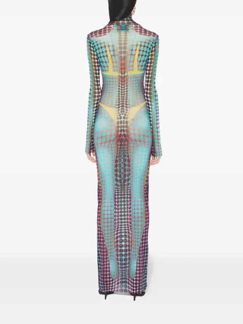 Jean Paul Gaultier long-sleeve dots maxi dress - Blue - zdjęcie produktu nr 2