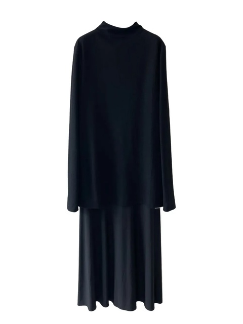 Jil Sander high-neck flared midi dress - Blue - zdjęcie produktu nr 1