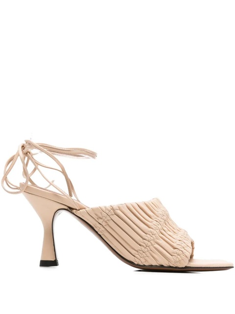 ATP Atelier plissé-effect leather sandals - Neutrals - zdjęcie produktu nr 1
