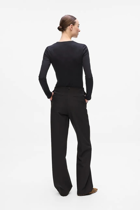 Karl Lagerfeld spodnie damskie kolor czarny proste high waist A4W10110 - zdjęcie produktu nr 2