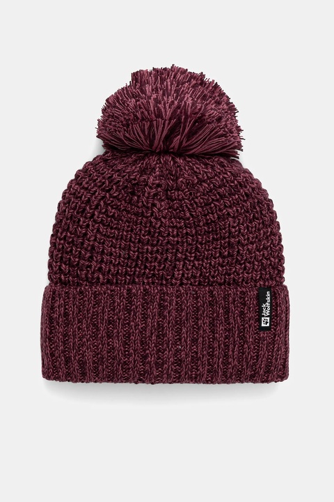 Jack Wolfskin czapka MEDLEY kolor bordowy A65237 - zdjęcie produktu nr 1