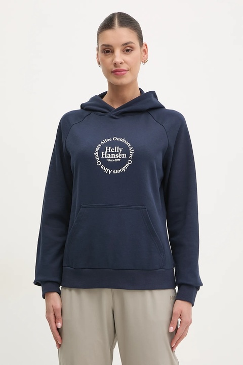 Helly Hansen bluza damska kolor granatowy z kapturem z aplikacją 54239 - zdjęcie produktu nr 2