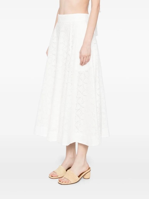 ZIMMERMANN crush embroidered midi skirt - White - zdjęcie produktu nr 2
