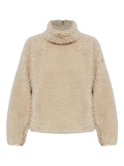 Moncler Grenoble logo-patch teddy sweatshirt - Neutrals - zdjęcie produktu nr 1