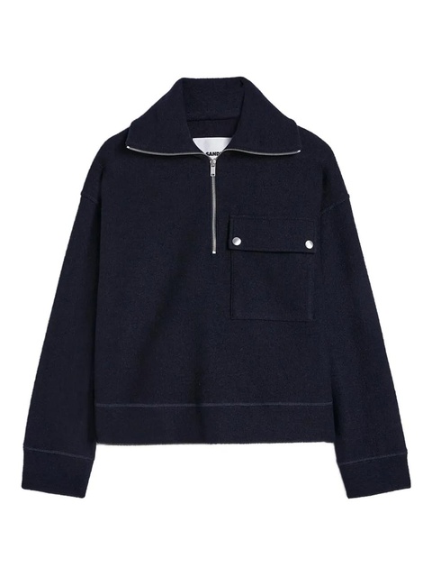 Jil Sander felted sweatshirt - Blue - zdjęcie produktu nr 1