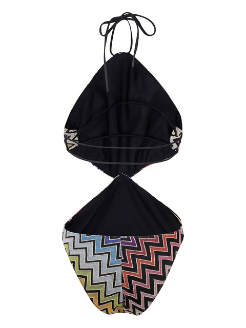 Missoni zig-zag-pattern halter-neck swimsuit - Black - zdjęcie produktu nr 2