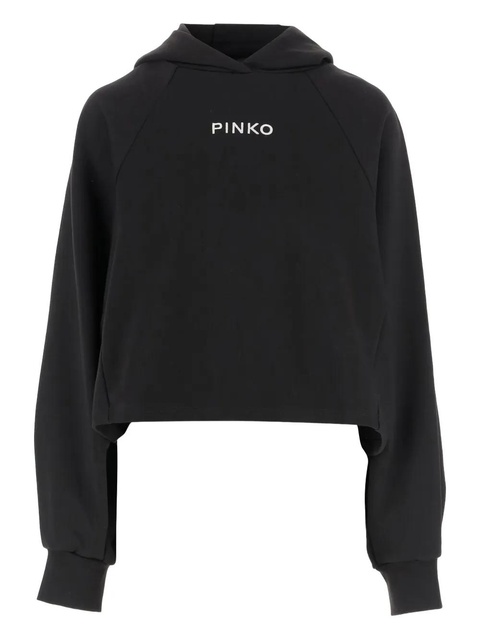 PINKO logo-embroidered hoodie - Black - zdjęcie produktu nr 1