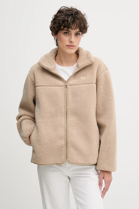 Tommy Hilfiger bluza polarowa damska kolor beżowy gładka WW0WW48260 - zdjęcie produktu nr 1