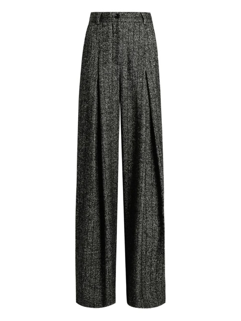 Dolce & Gabbana pleated tweed trousers - Black - zdjęcie produktu nr 1