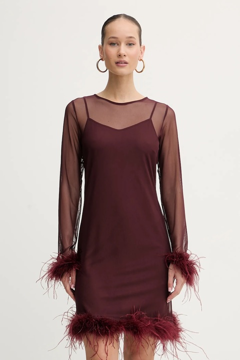 Never Fully Dressed sukienka kolor bordowy mini prosta NFDDR3071 - zdjęcie produktu nr 1