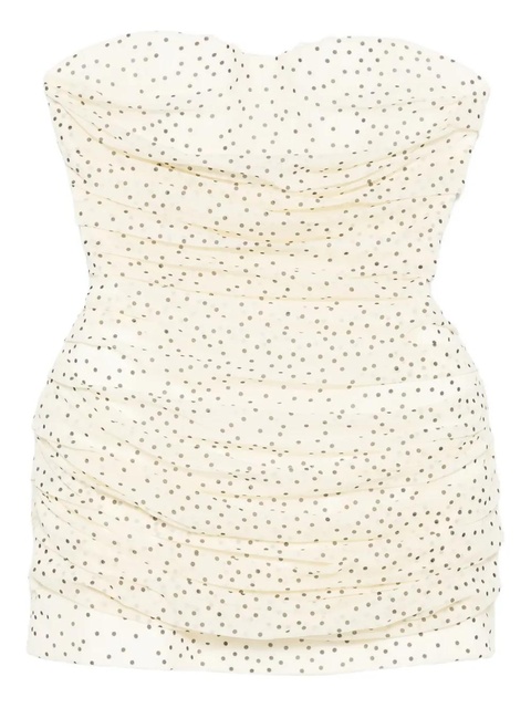 Magda Butrym polka dot-pattern ruched mini dress - Neutrals - zdjęcie produktu nr 1