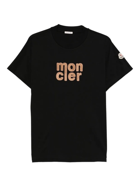 Moncler logo-embroidered T-shirt - Black - zdjęcie produktu nr 1
