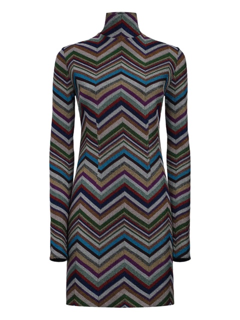 Missoni chevron-pattern turtleneck dress - Black - zdjęcie produktu nr 1