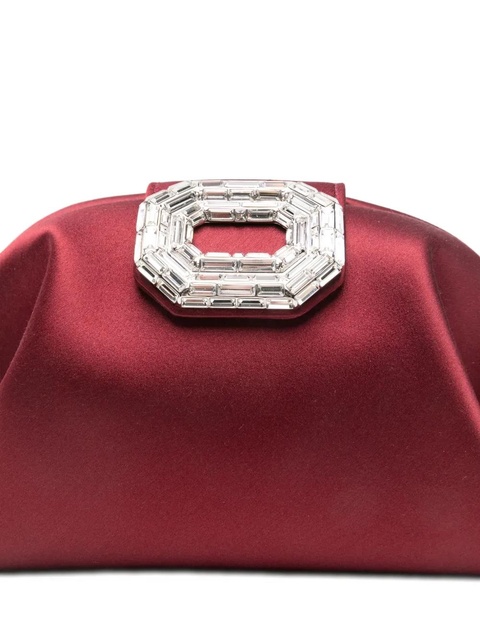 Amina Muaddi Camelia crystal-buckle clutch bag - Grey - zdjęcie produktu nr 1