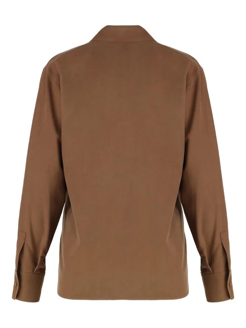 Max Mara rounded hem silk fabric shirt - Brown - zdjęcie produktu nr 2