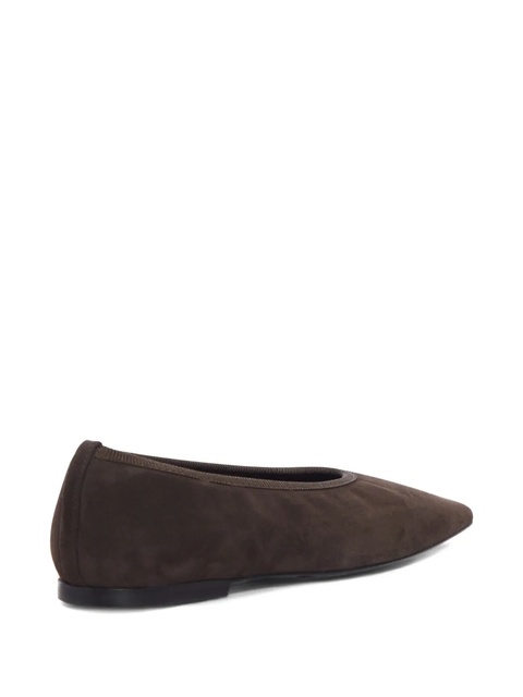 TOTEME Minimalist suede pointed-toe flats - Brown - zdjęcie produktu nr 2