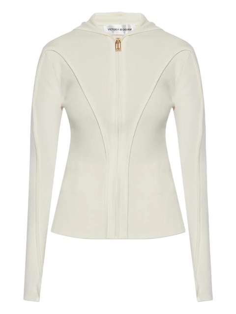 Victoria Beckham zip-up hooded jacket - White - zdjęcie produktu nr 1