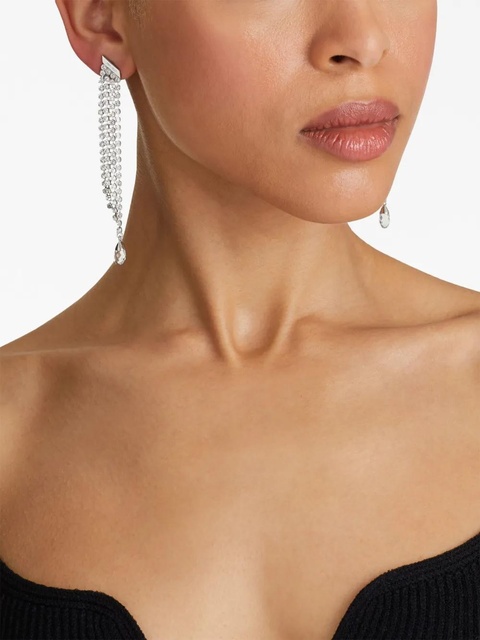 Jimmy Choo Saeda crystal-fringe earrings - Silver - zdjęcie produktu nr 2