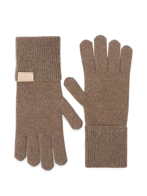 LOEWE logo-patch gloves - Brown - zdjęcie produktu nr 1