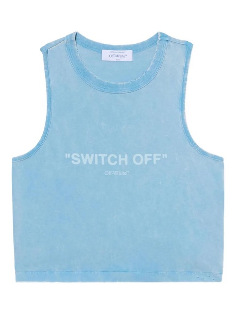 Off-White Switch Off cotton sleeveless tank top - Blue - zdjęcie produktu nr 1