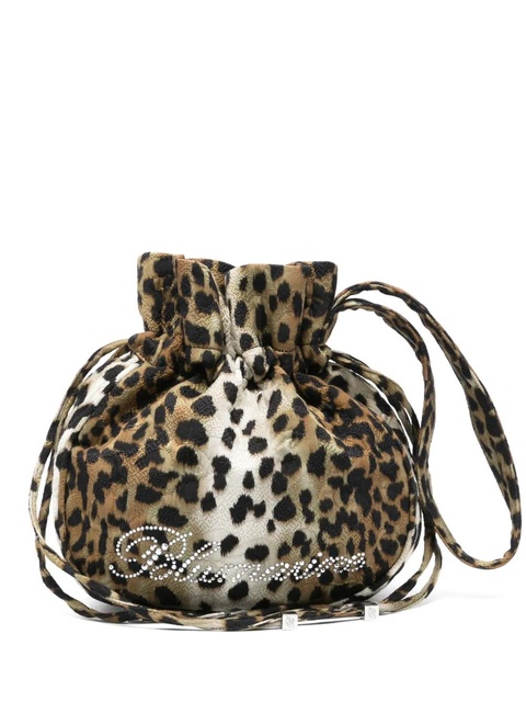 Blumarine printed satin clutch bag - Brown - zdjęcie produktu nr 1