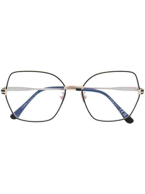 TOM FORD Eyewear metal-butterfly-frame glasses - Gold - zdjęcie produktu nr 1