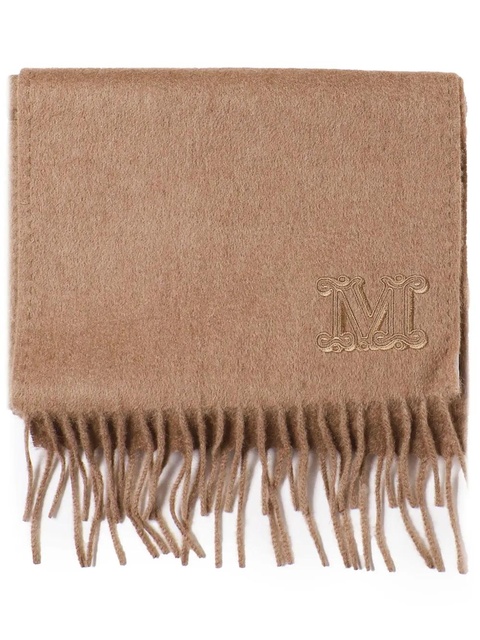 Max Mara monogram-embroidered wool scarf - Brown - zdjęcie produktu nr 2