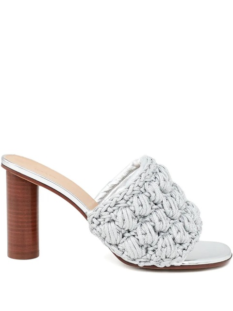 JW Anderson 90mm braided heeled sandals - Silver - zdjęcie produktu nr 2