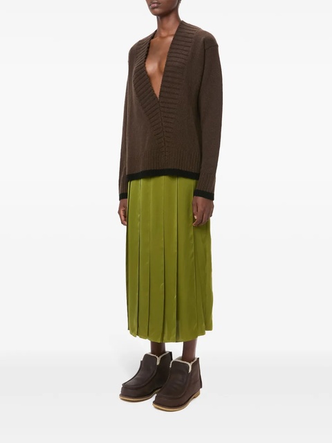 JW Anderson ribbon-panel midi skirt - Green - zdjęcie produktu nr 1