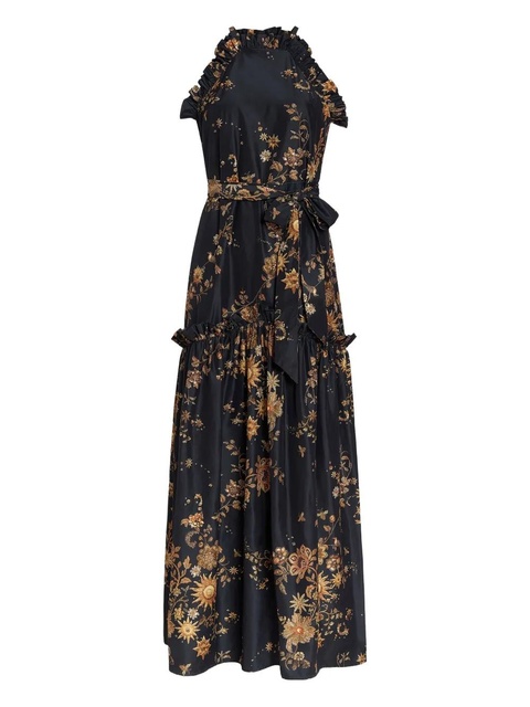 Marie Oliver Keenan ruffled floral maxi dress - Black - zdjęcie produktu nr 1