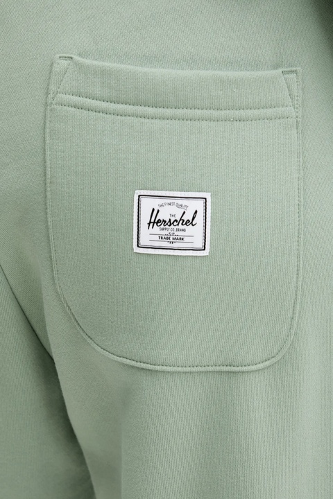 Herschel spodnie dresowe bawełniane damskie kolor zielony gładkie 50298-01898 - zdjęcie produktu nr 1
