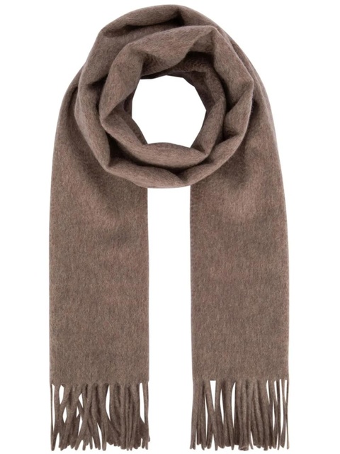 Loro Piana logo-embroidered cashmere scarf - Brown - zdjęcie produktu nr 2
