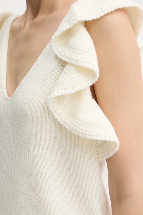 Luisa Spagnoli sweter wełniany damski kolor beżowy 100232 - zdjęcie produktu nr 2