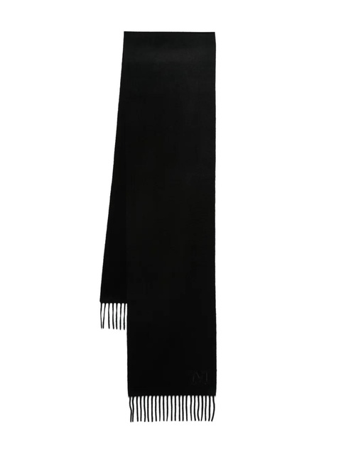 Max Mara embroidered-logo cashmere scarf - Black - zdjęcie produktu nr 1