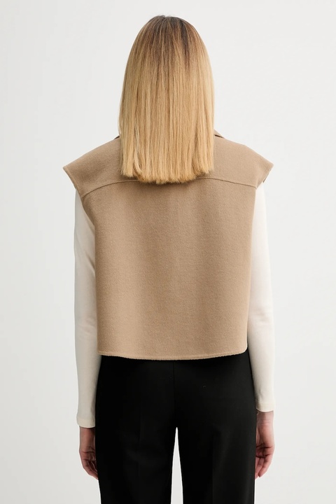 Marc O'Polo bezrękawnik z dodatkiem wełny kolor beżowy przejściowy 600005172013 - zdjęcie produktu nr 1